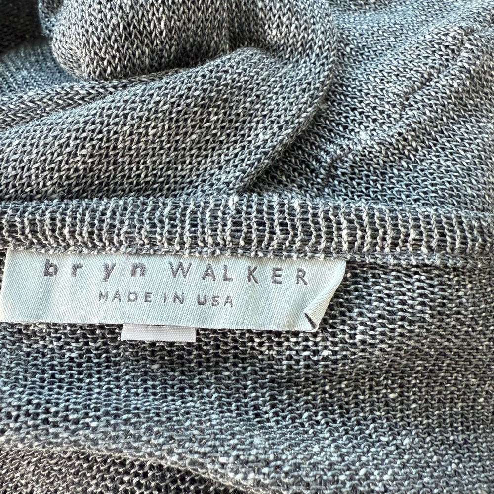 bryn Walker Linen Blend Gray Waterfall Cardigan Sweater Open Knit Lagenlook S - Picture 3 of 9